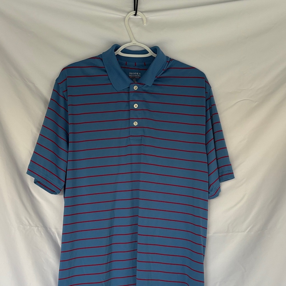 Brooks Brothers Blue and Red Striped Polo Shirt
